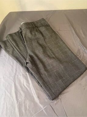 Norma Kamali Black & Gray Glen Plaid Trousers
